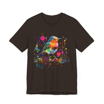 Robin splatter art digital bird T-shirt Design