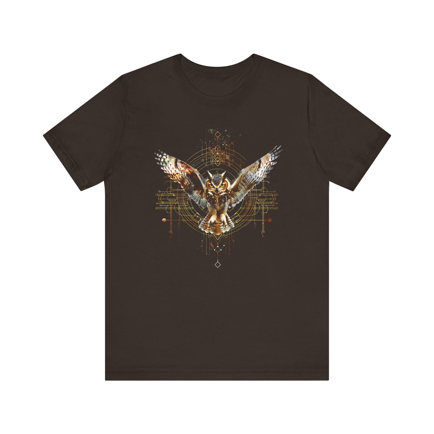 Flying Sacred Owl Geometry T-shirt Design