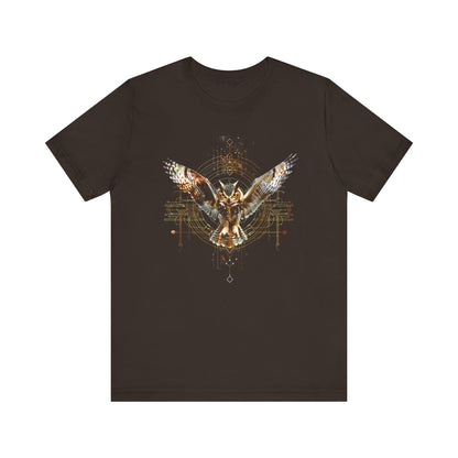 Flying Sacred Owl Geometry T-shirt Design