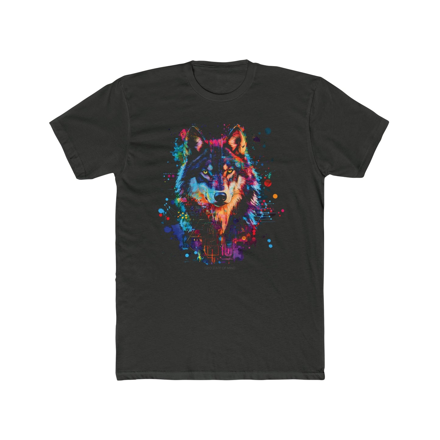 Colorful Watercolor Wolf T‑Shirt — Artistic Animal Tee for Nature Lovers