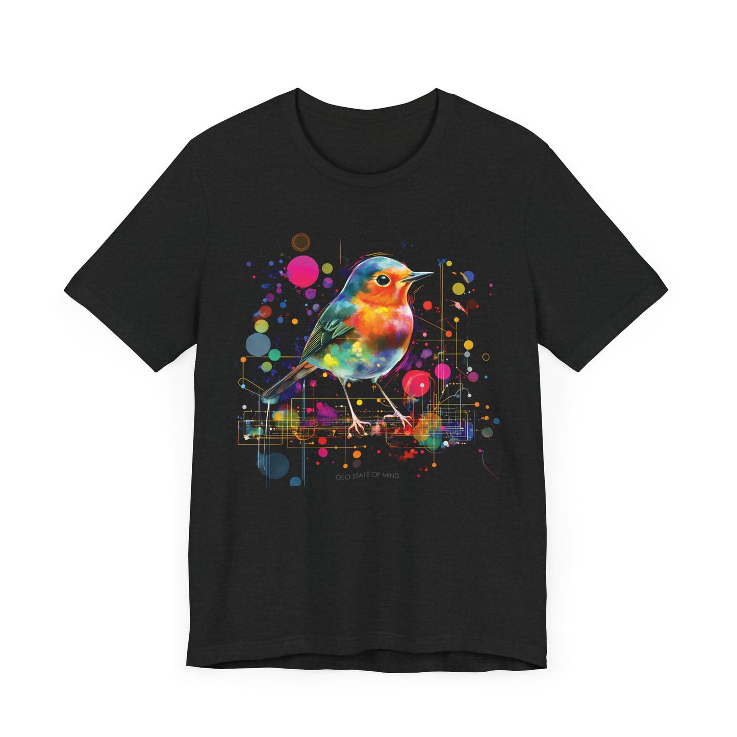 Robin splatter art digital bird T-shirt Design