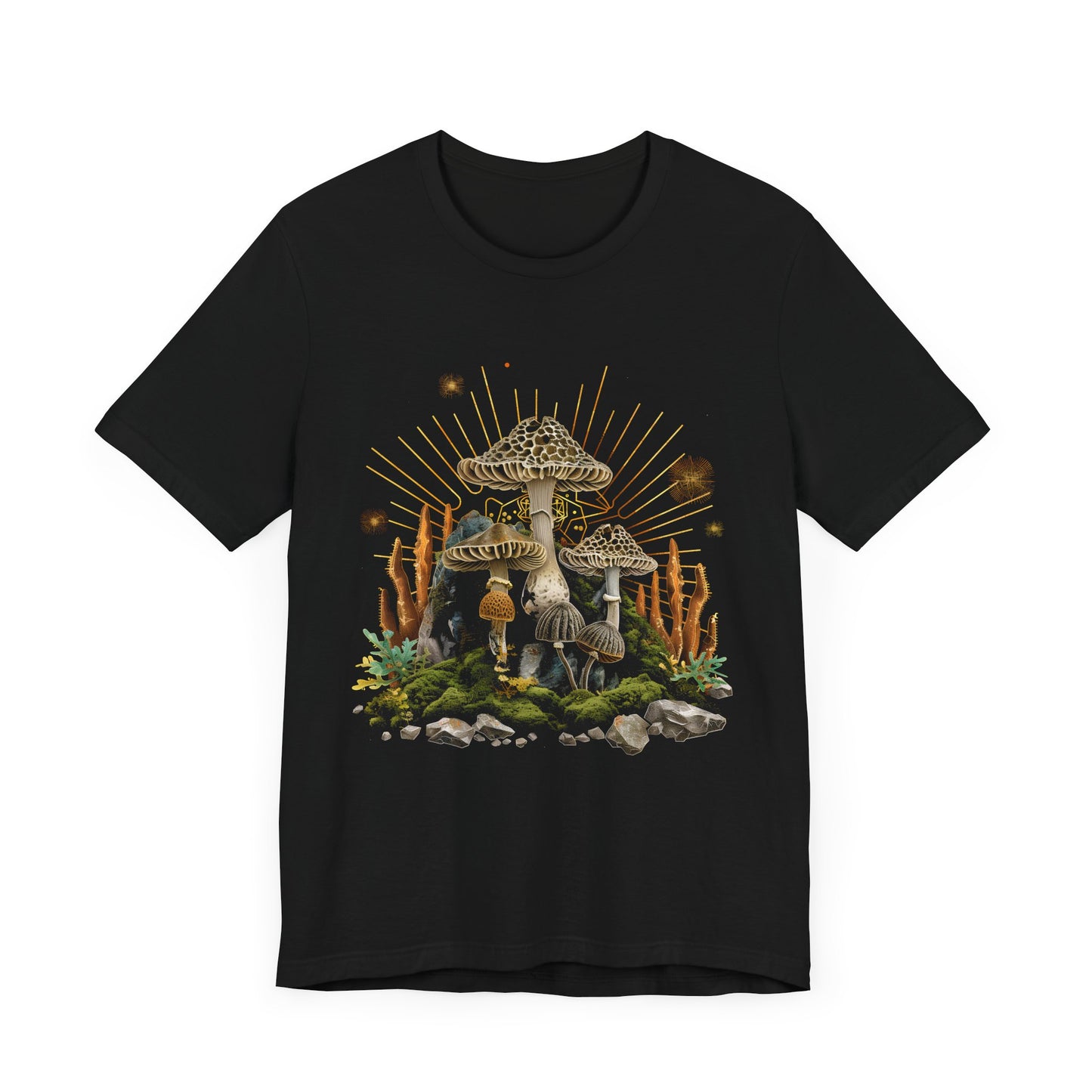 Mushroom Sun flare Geometry T-shirt Design