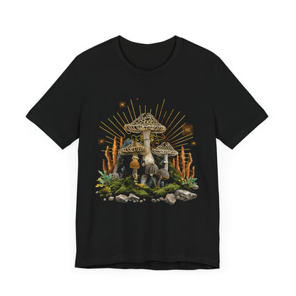 Mushroom Sun flare Geometry T-shirt Design