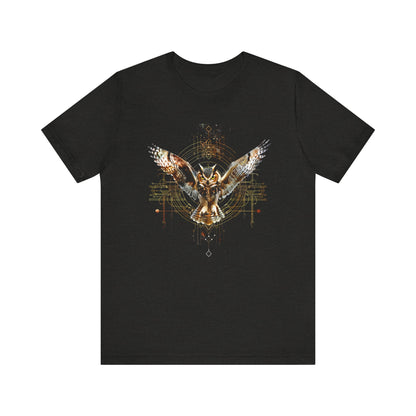 Flying Sacred Owl Geometry T-shirt Design