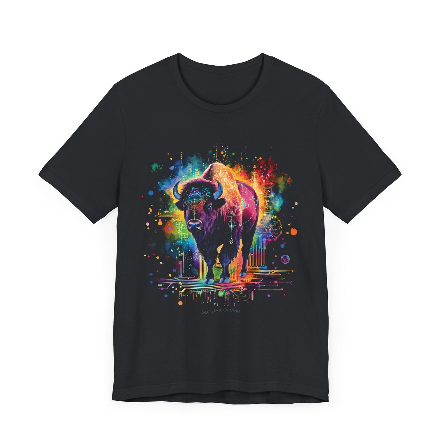 Buffalo digital splatter art  T-shirt Design