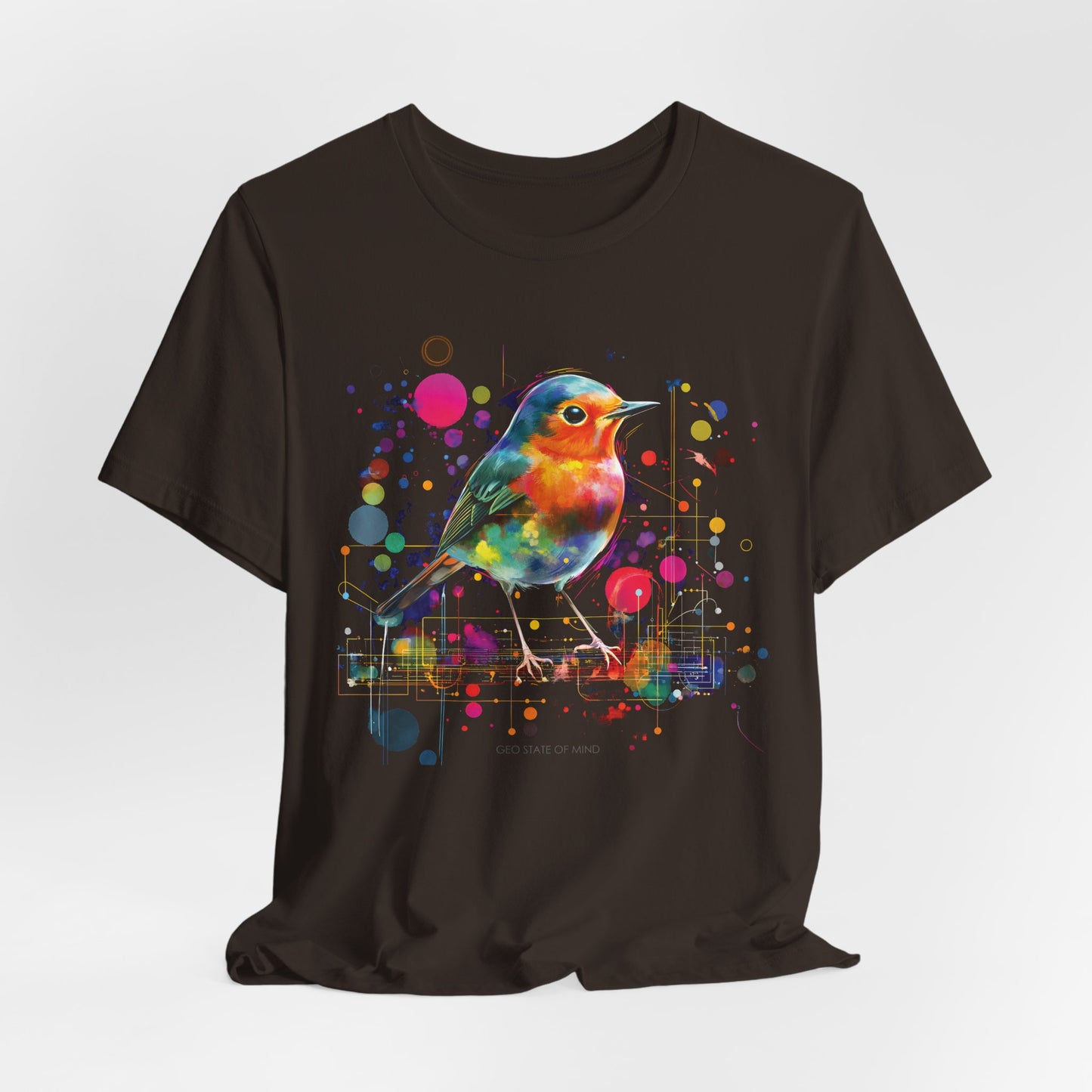 Robin splatter art digital bird T-shirt Design