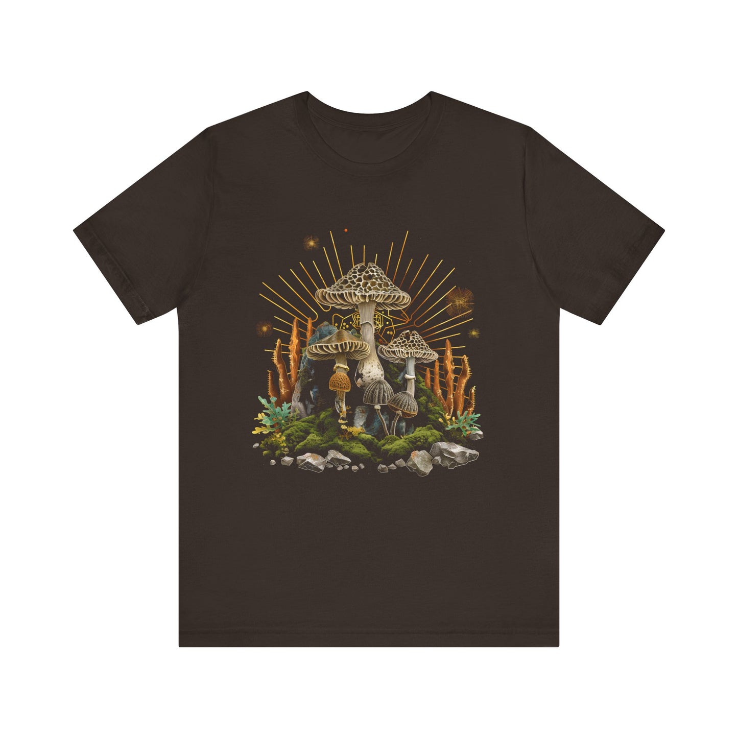 Mushroom Sun flare Geometry T-shirt Design