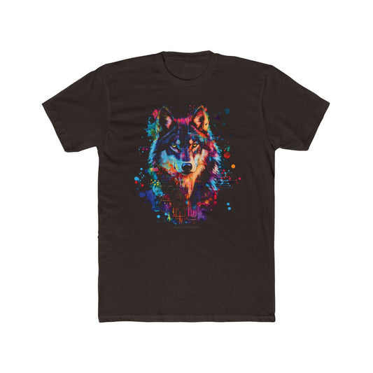 Colorful Watercolor Wolf T‑Shirt — Artistic Animal Tee for Nature Lovers