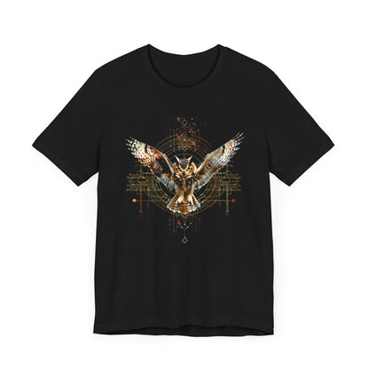 Flying Sacred Owl Geometry T-shirt Design