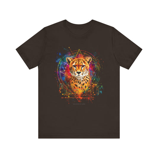 Spiritual Cheetah sacred splatter T-shirt Design