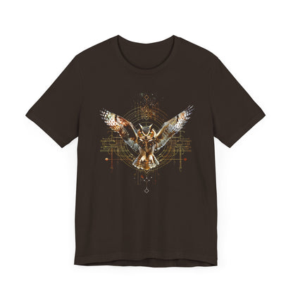 Flying Sacred Owl Geometry T-shirt Design