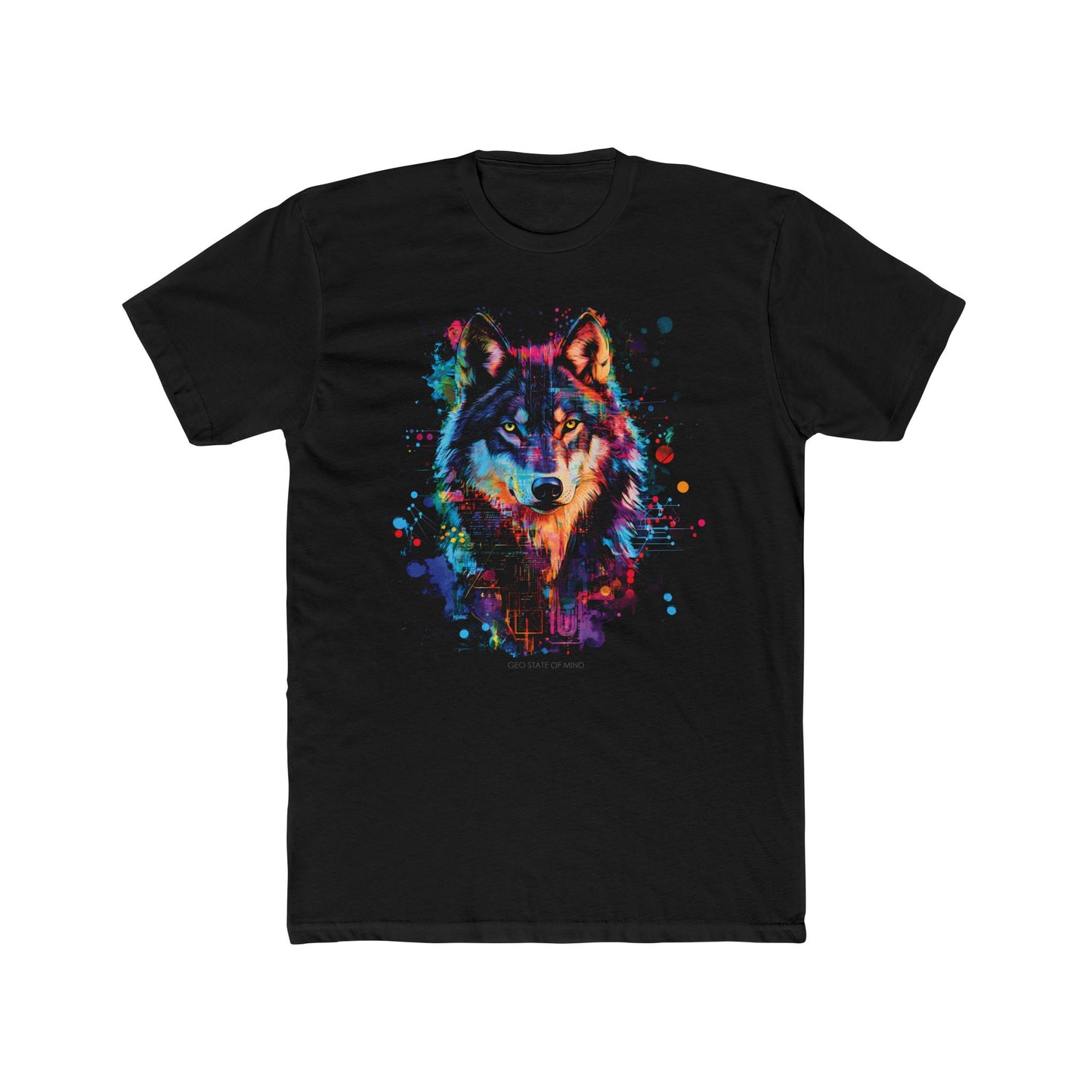 Colorful Watercolor Wolf T‑Shirt — Artistic Animal Tee for Nature Lovers
