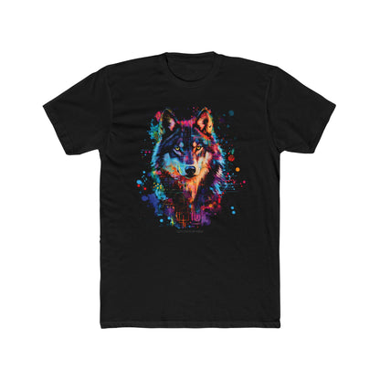 Colorful Watercolor Wolf T‑Shirt — Artistic Animal Tee for Nature Lovers