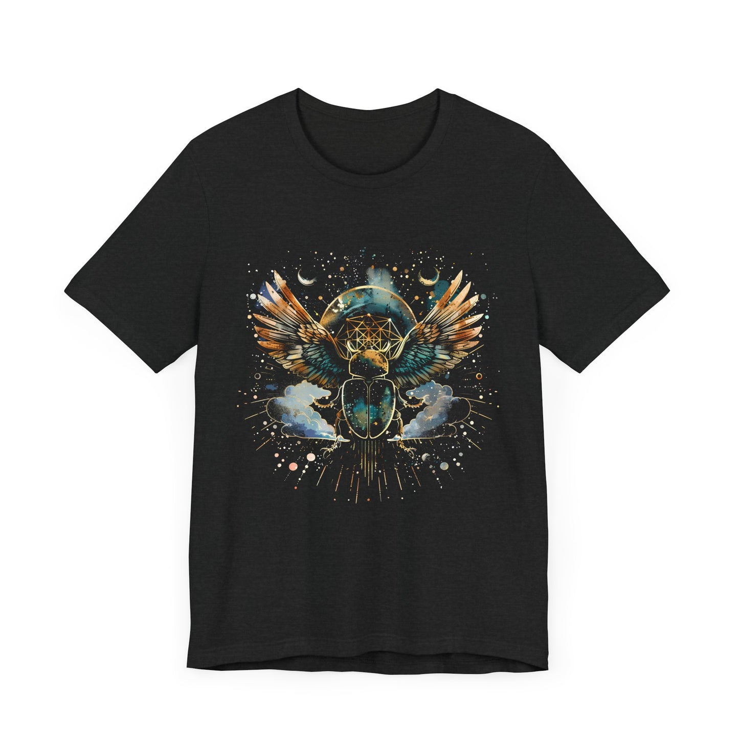 Sacred Scarab splatter Geometry T-shirt Design