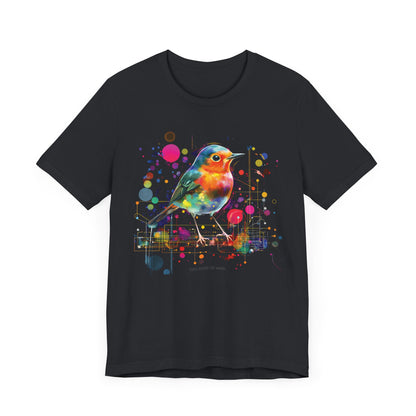 Robin splatter art digital bird T-shirt Design