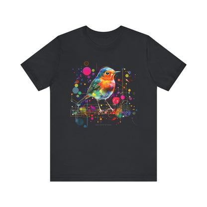 Robin splatter art digital bird T-shirt Design