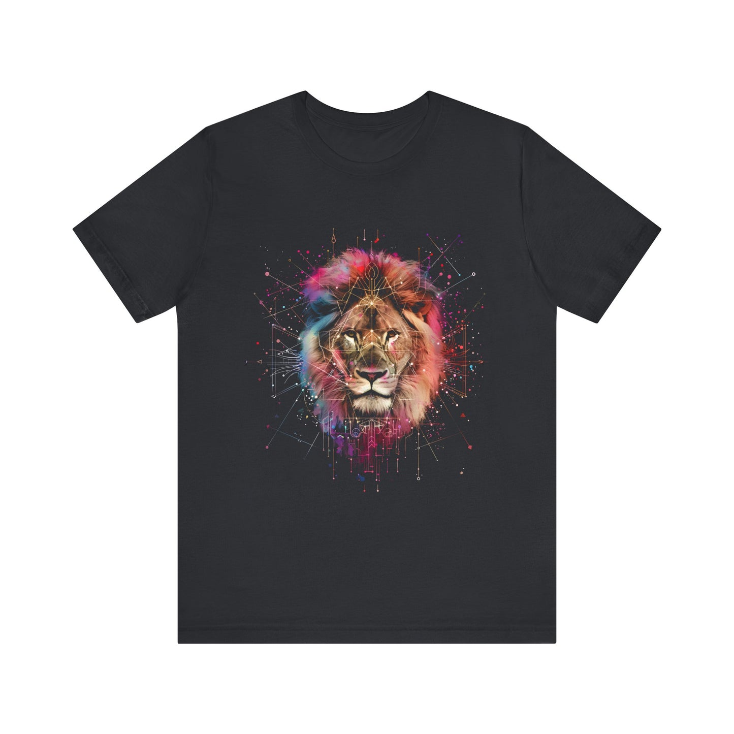 Leo Lion geometry realistic T-shirt Design