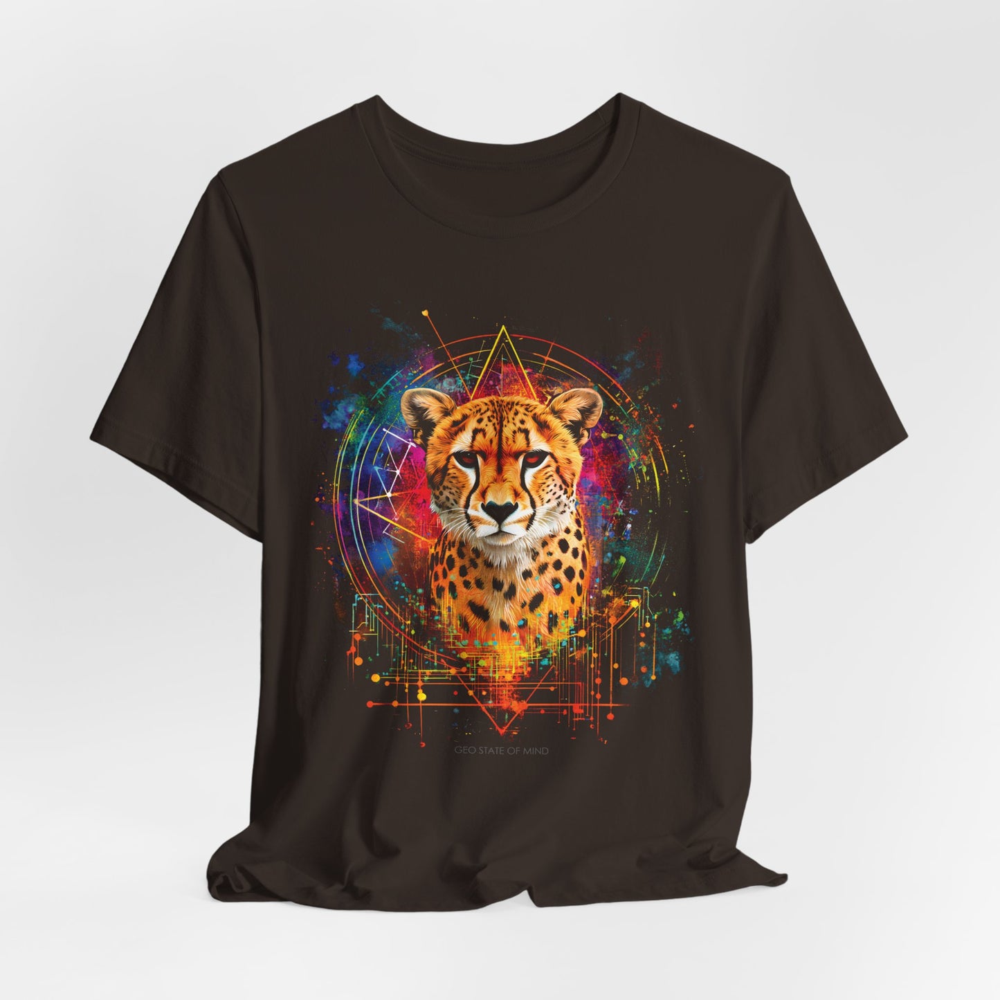 Spiritual Cheetah sacred splatter T-shirt Design