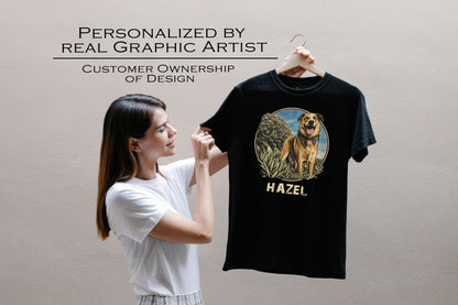 Personalized Pet Portrait T-Shirt - HAZEL EXAMPLE.