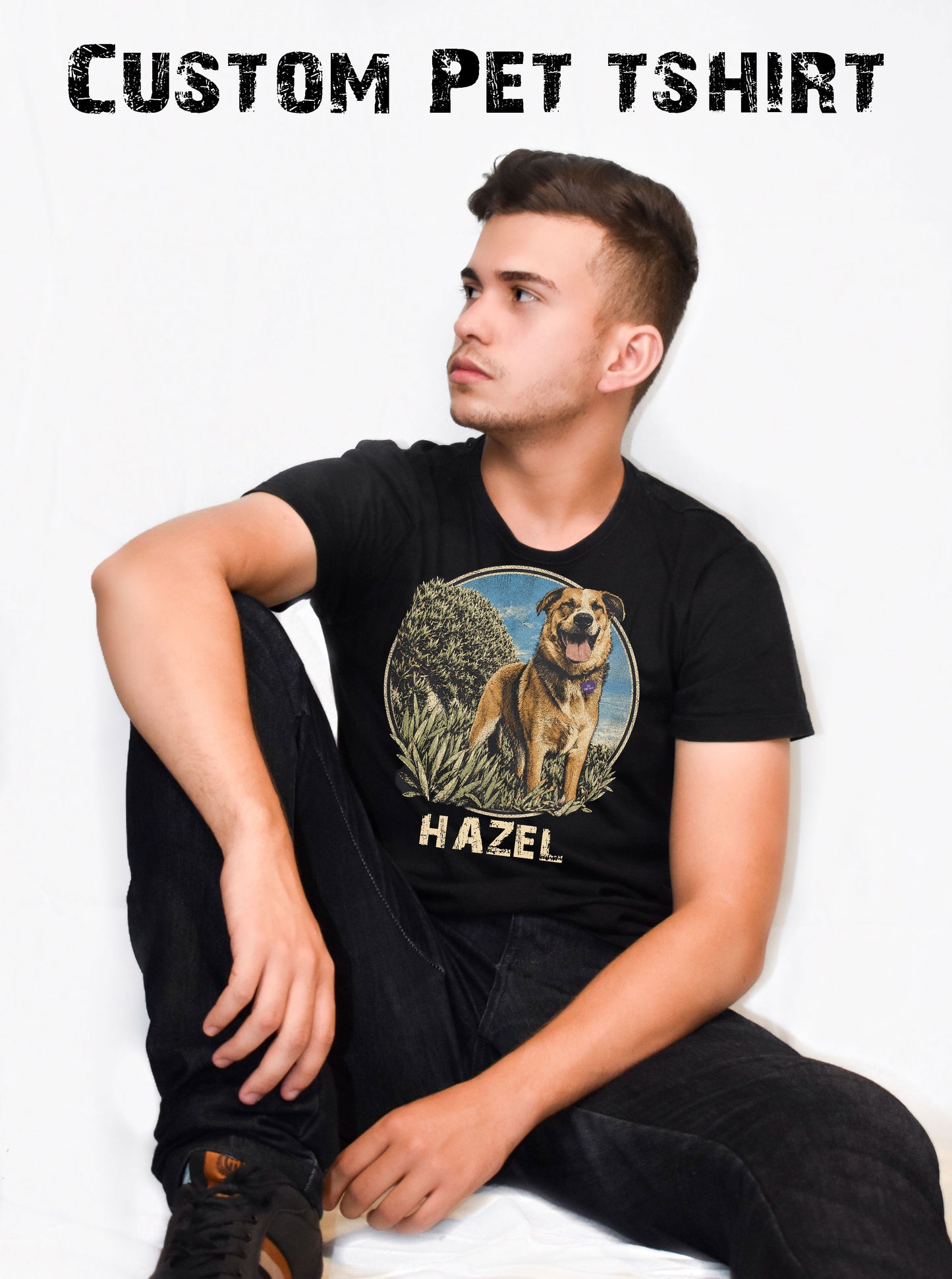 Personalized Pet Portrait T-Shirt - HAZEL EXAMPLE.