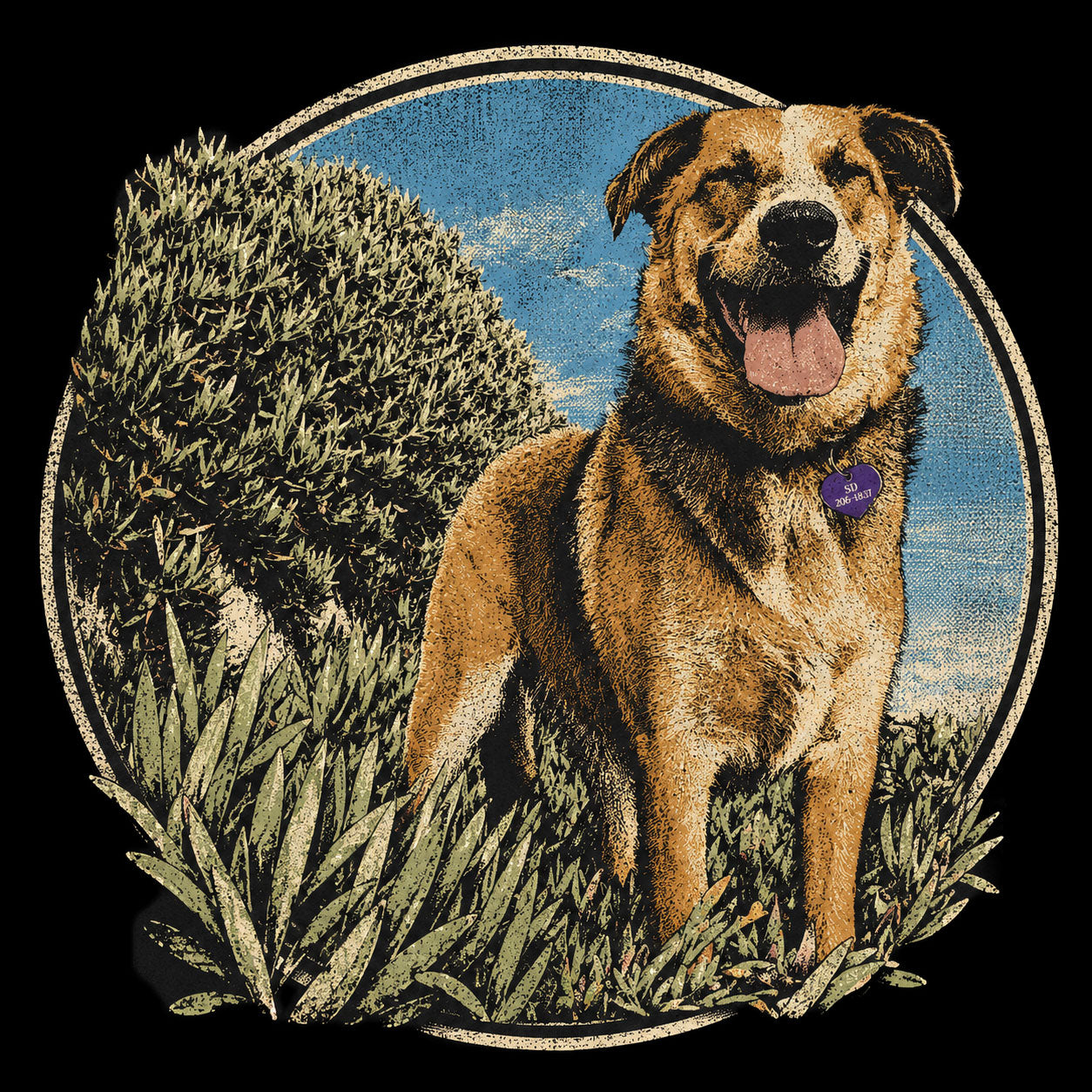 Personalized Pet Portrait T-Shirt - HAZEL EXAMPLE.